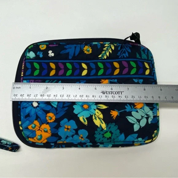 Vera Bradley Midnight Blue Floral Wallet Wristlet & Tablet Sleeve Zip Closure - Picture 8 of 14